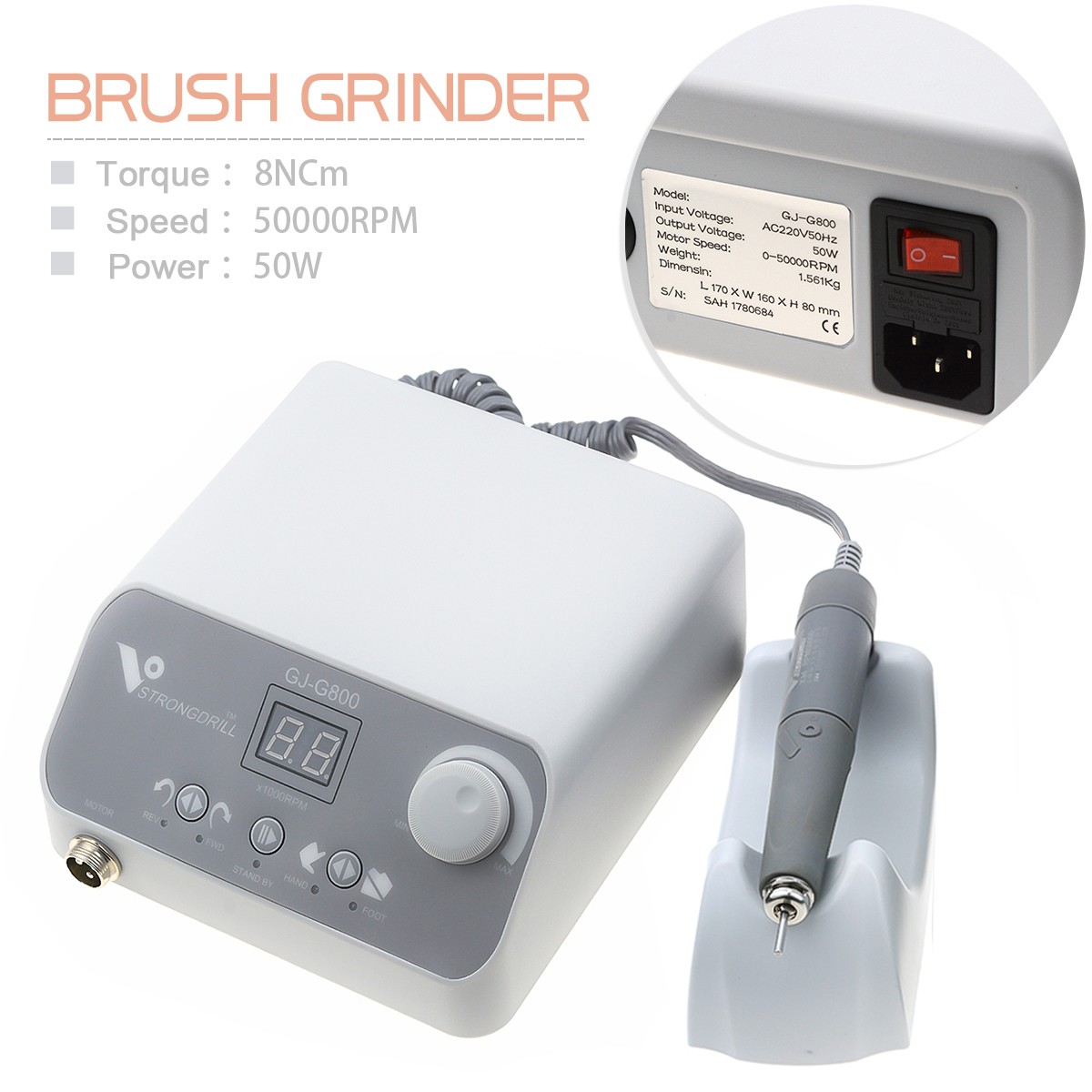 Dental G800 Brushless MicroMotor Polisher Polishing Machine+50K XM Handpiece CE