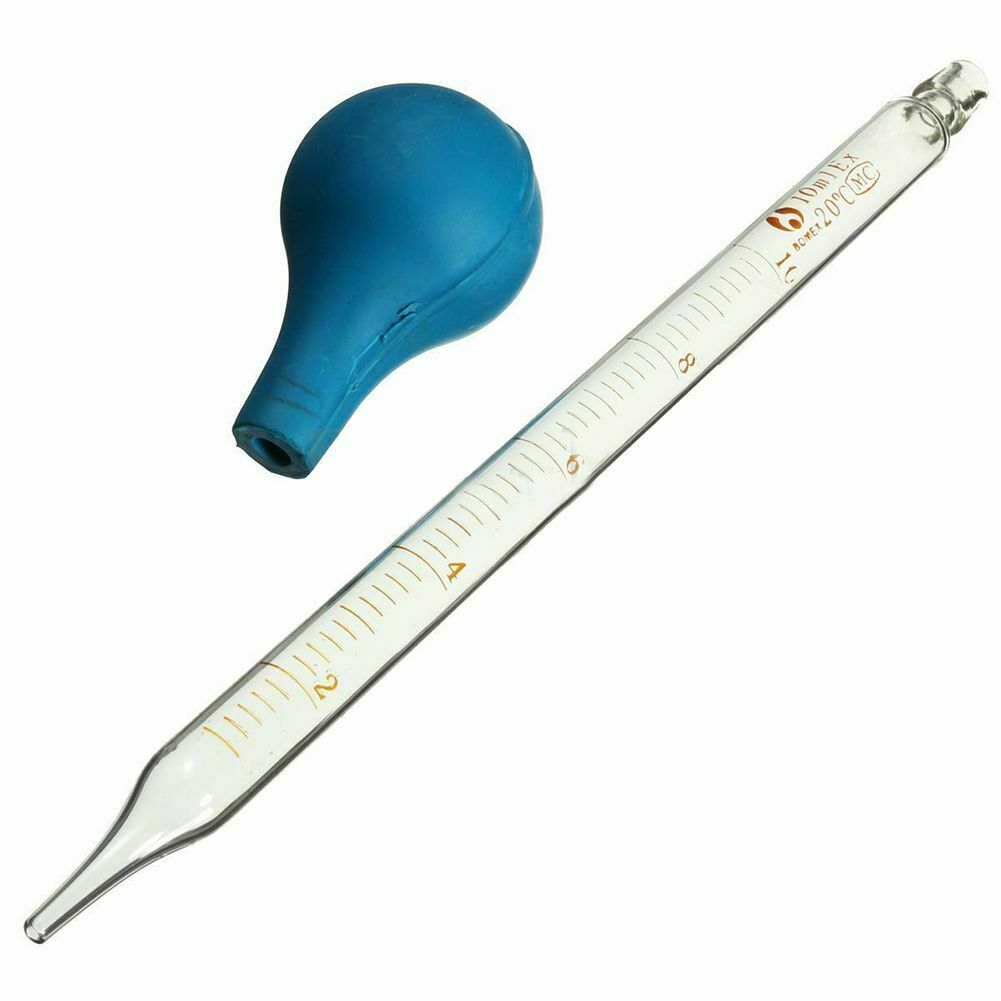 2 Pieces 5ml+10ml Glass Graduated Lab Pipette Droppers for Transfer Liquid Oil