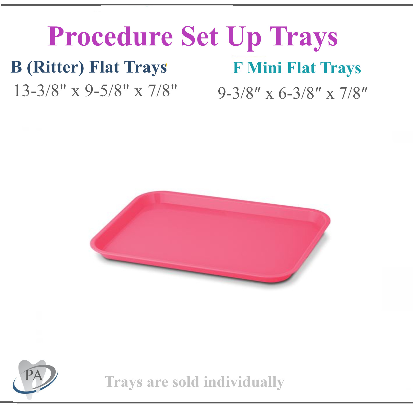 Dental Flat Tray Autoclavable Plastic Instrument Procedure Trays Non-Slip