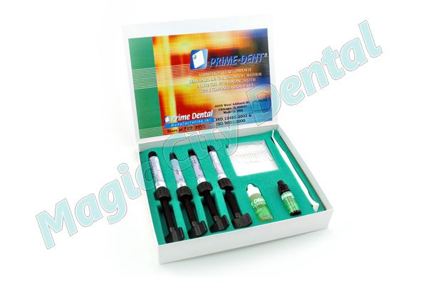 Prime-Dent Light Cure Hybrid Dental Resin Composite 4 Syringe Kit #001-014