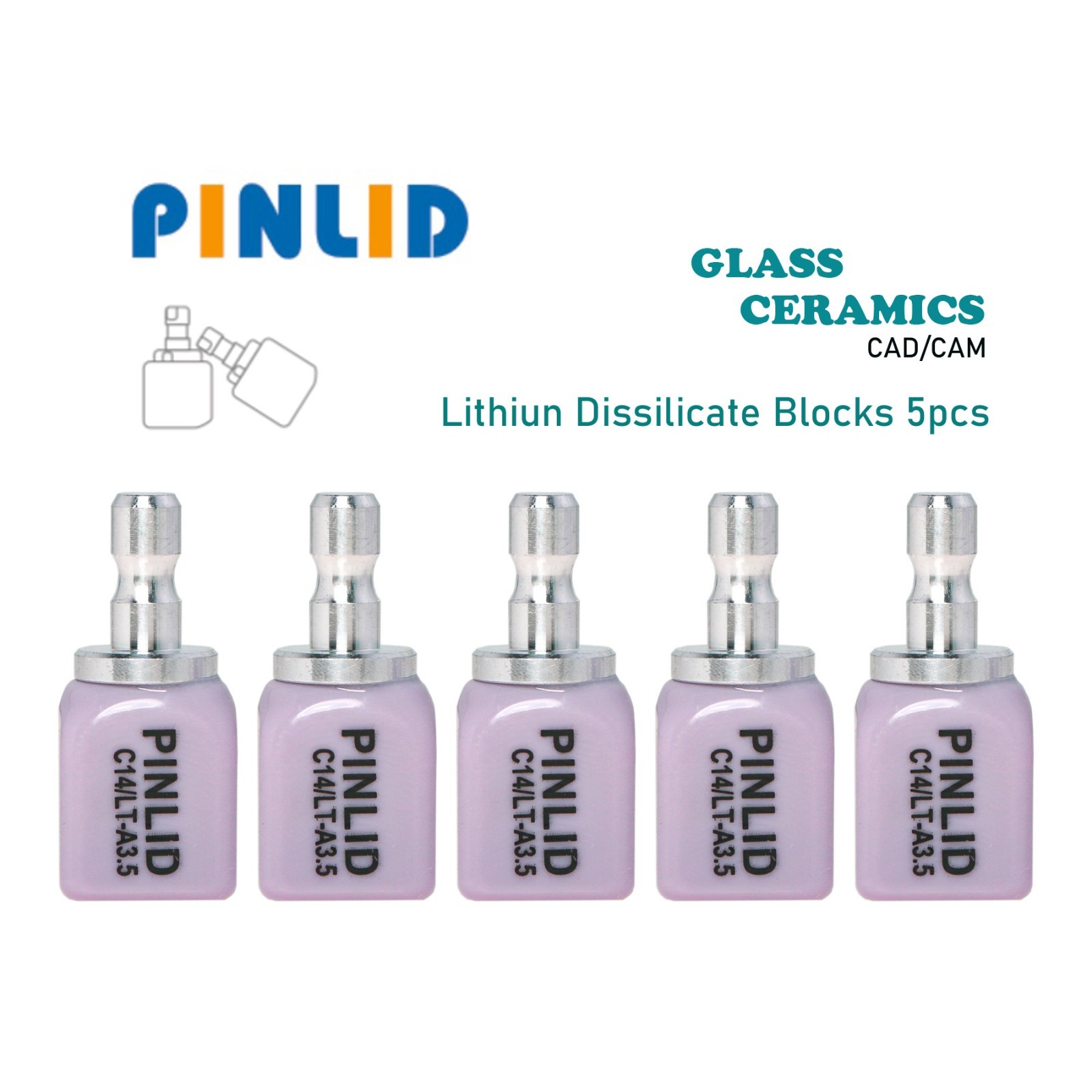 US LT C14 Lithium Disilicate Glass Ceramic Blank For CEREC CAD/CAM Dental Lab