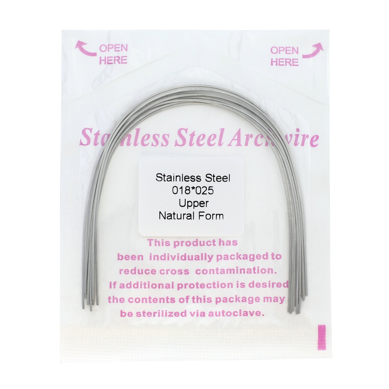 100pcs Orthodontic Archwire Stainless Steel Brace Wires Natural Round Rectanglar