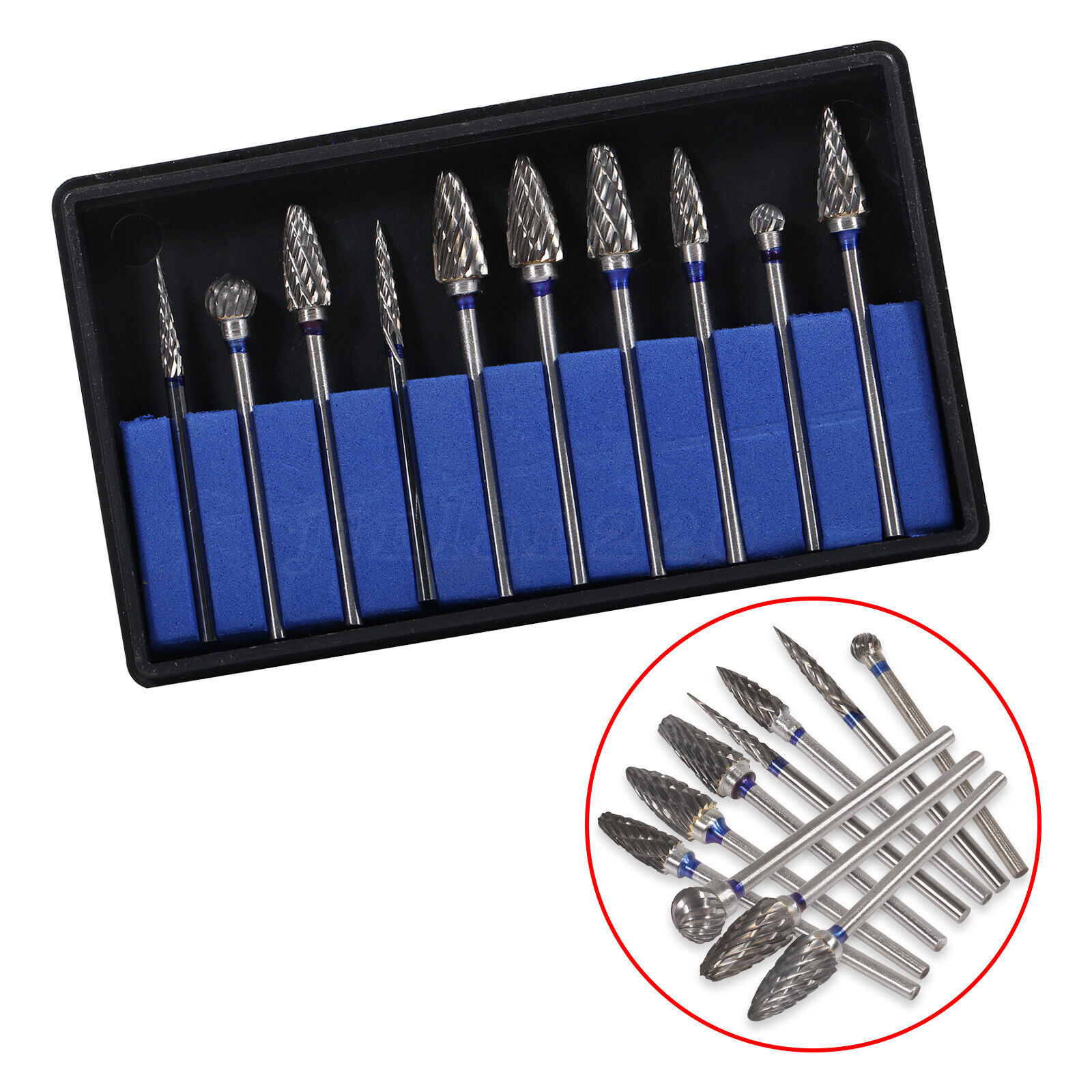 10 Pcs HP Tungsten Steel Carbide Cutter Dental Denture Burs Lab Drill Polisher P