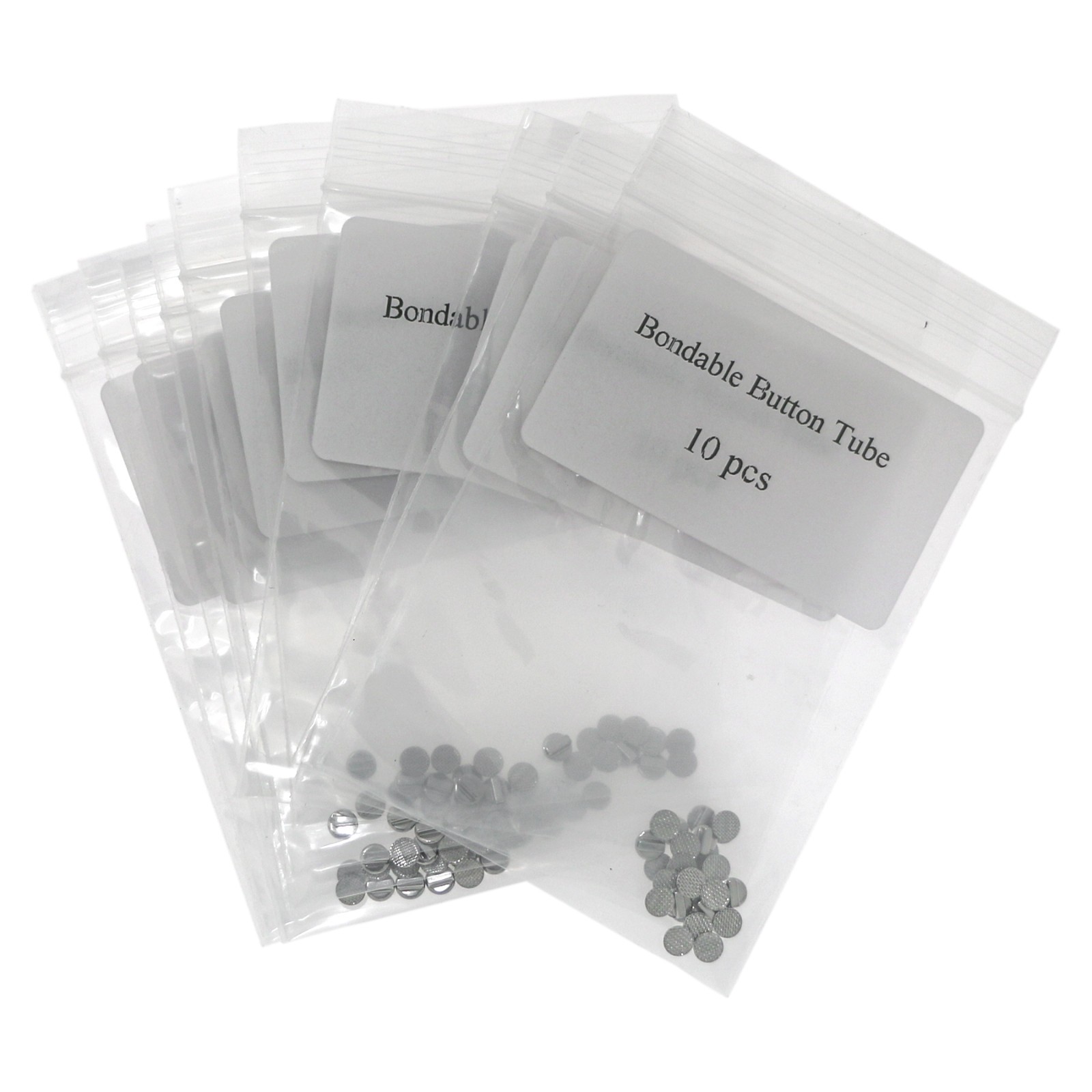 Dental Orthodontic Rotation Metal Bondable Button Tube Mesh Base 10Pcs/Pack