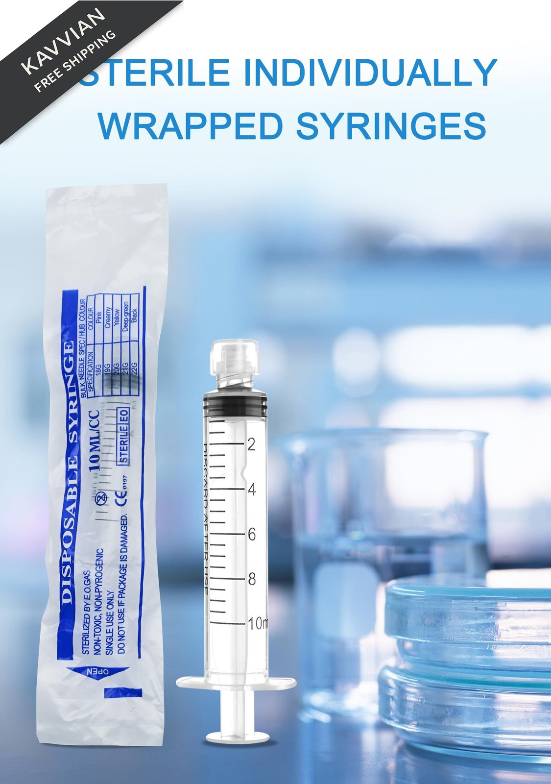 Luer Lock Syringe 10ml – Sterile Disposable Syringes 10ml, transparency