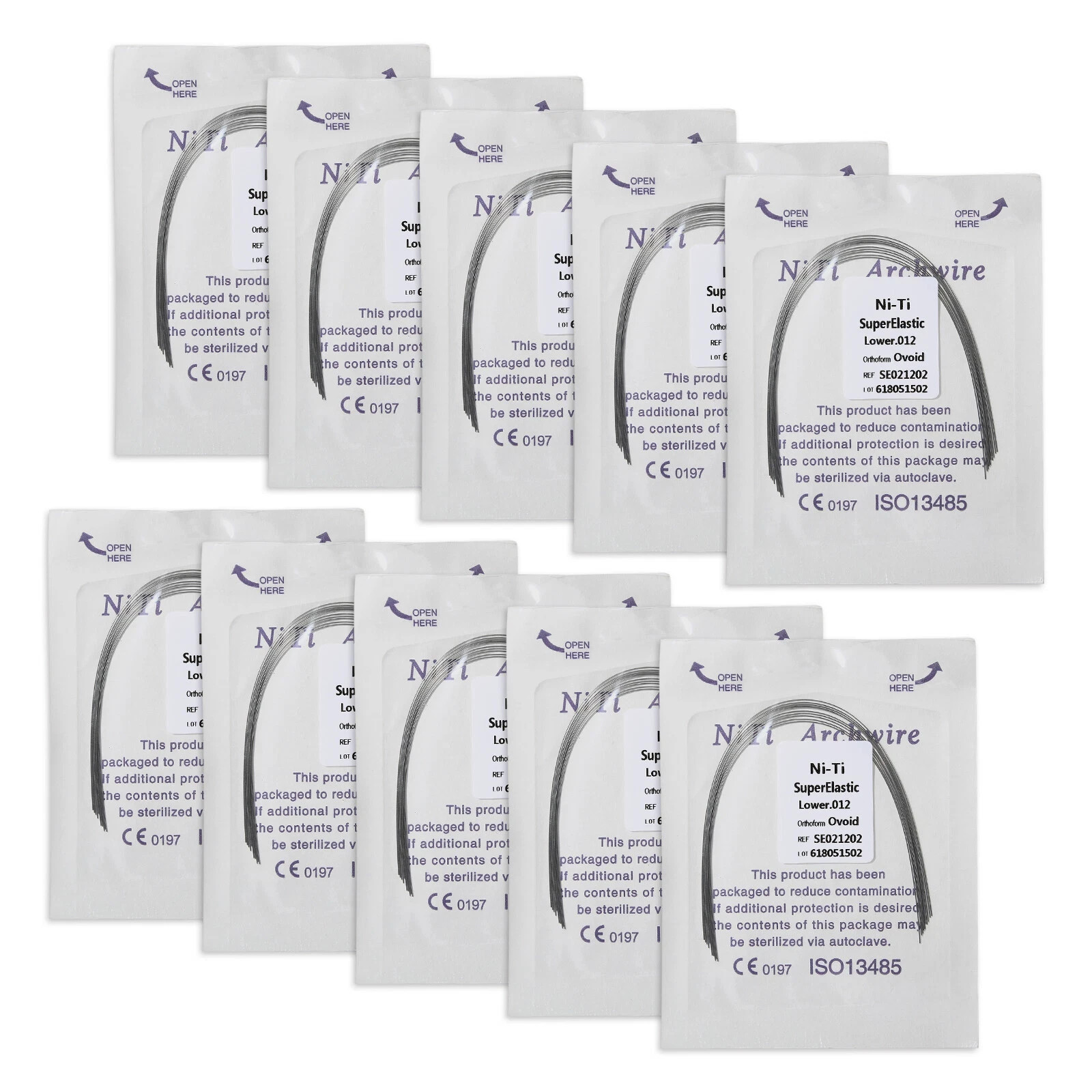 Super Elastic NITI Ortho Arch Wire Round Natural Upper Lower 012 014 016 018 020
