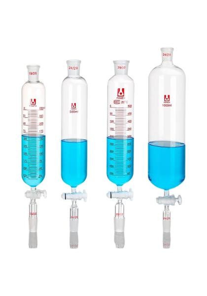 25ml-1000ml Graduated Separation Funnel Borosilicate Cylinder Lab Glassware