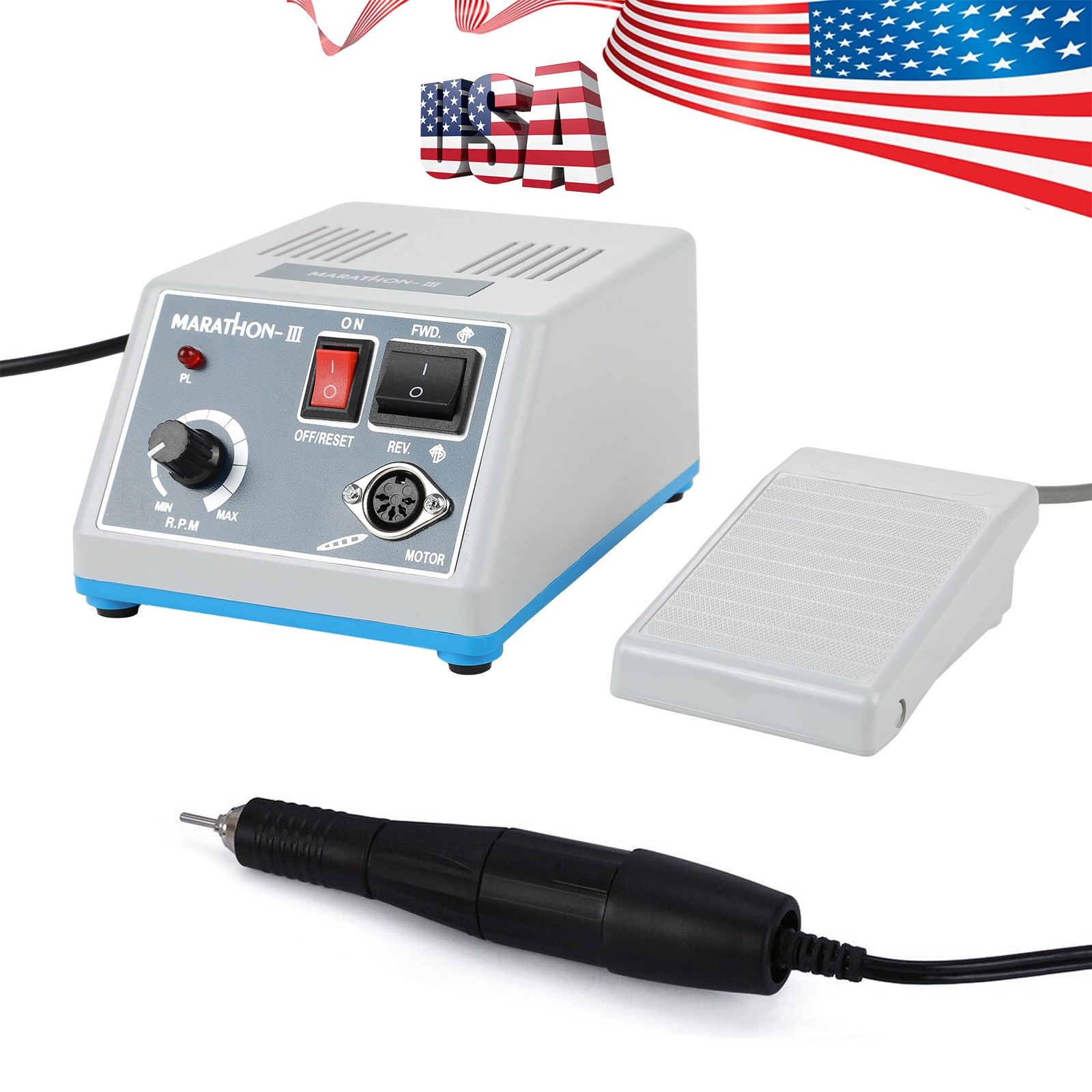Dental Lab Marathon Electric Micromotor Polishing Unit / 35K rpm Motor Handpiece