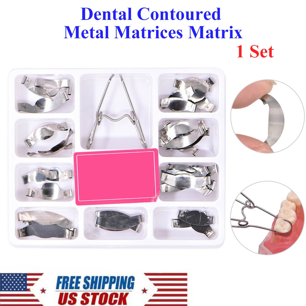 1Box/36PCS Dental Saddle Contoured Metal Matrices Matrix With Springclip New