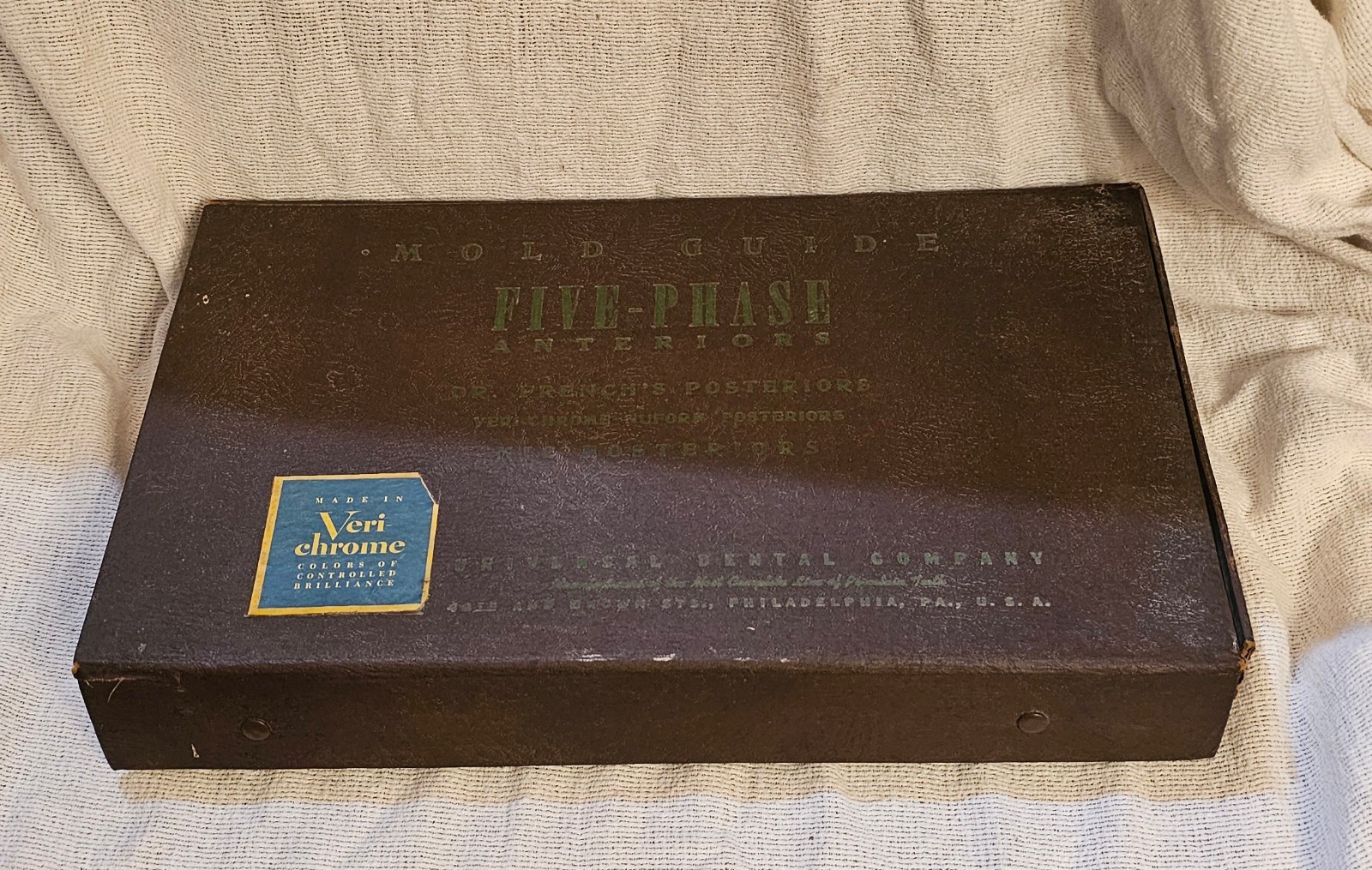 Denture Tooth Five Phase Anteriors Mold Guide Dental Lab -Vintage Veri chrome