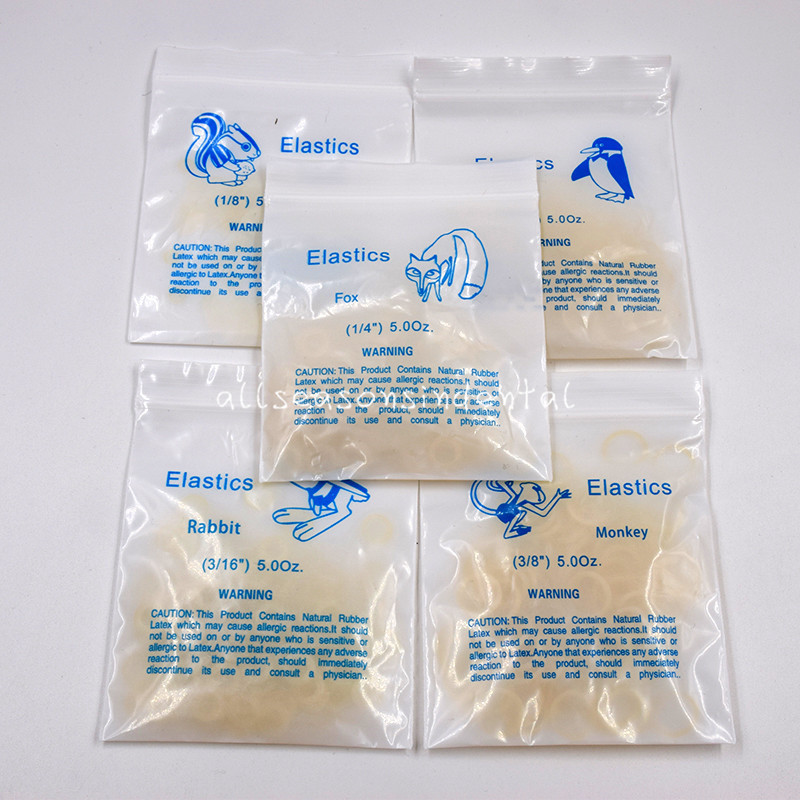 5000Pcs Dental Orthodontic Rubber Bands Elastics Latex Braces 15 Size for Choice