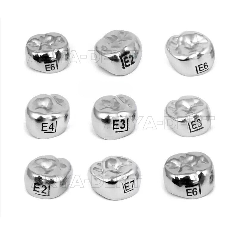 5pcs/box Dental Kids Crown Stainless Steel Primary Pediatric Teeth Molar Crowns