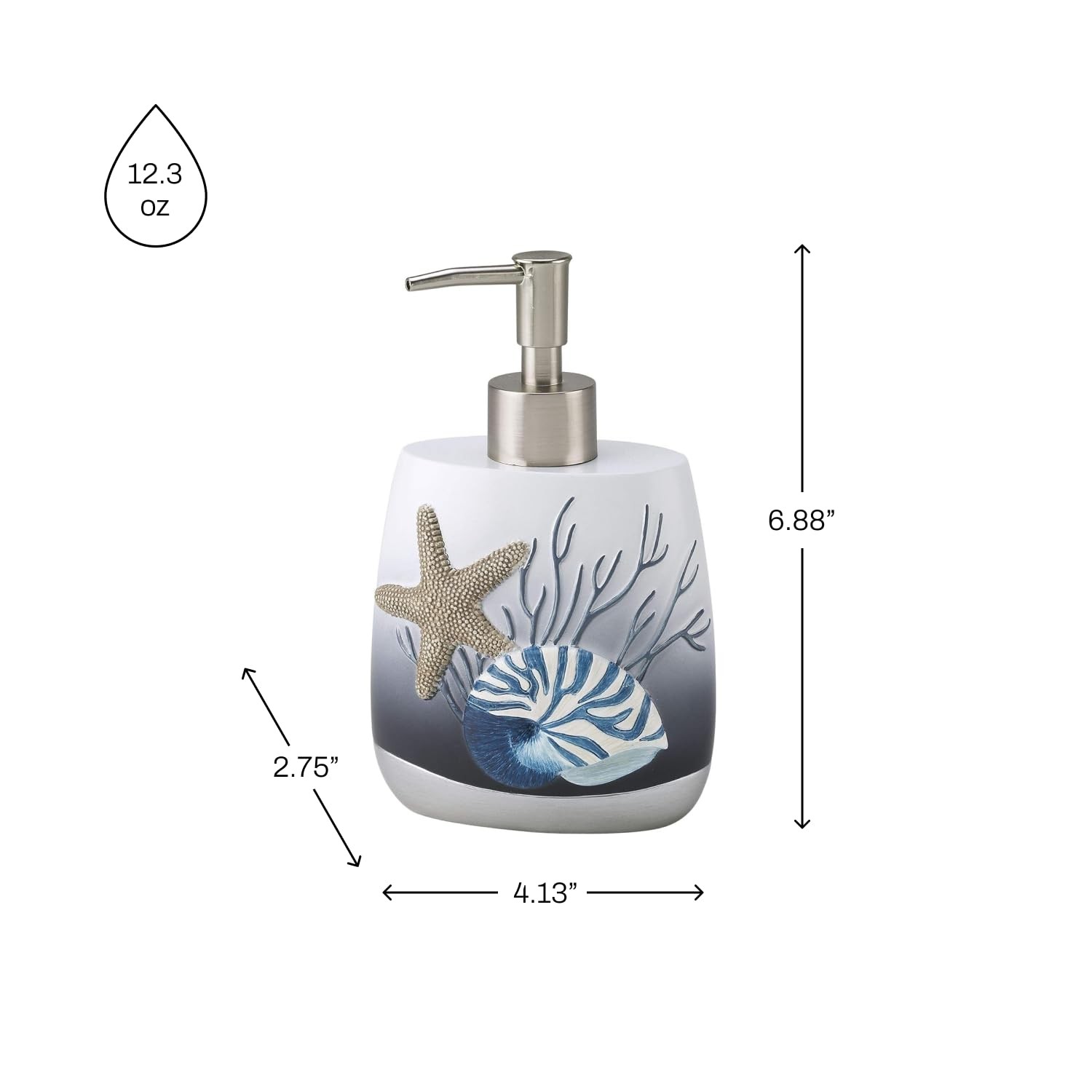 Avanti Linens Bathroom Accessory Resin Countertop Accessories Oceanscape