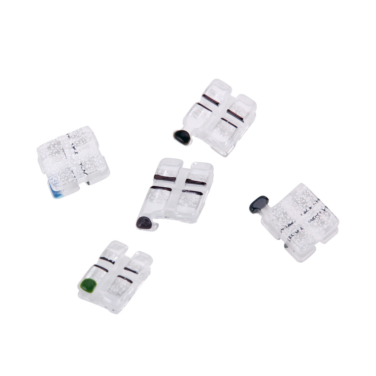 Dental Orthodontic Sapphire Ceramic Brackets Braces Mini Roth.022 Hooks 345 USA