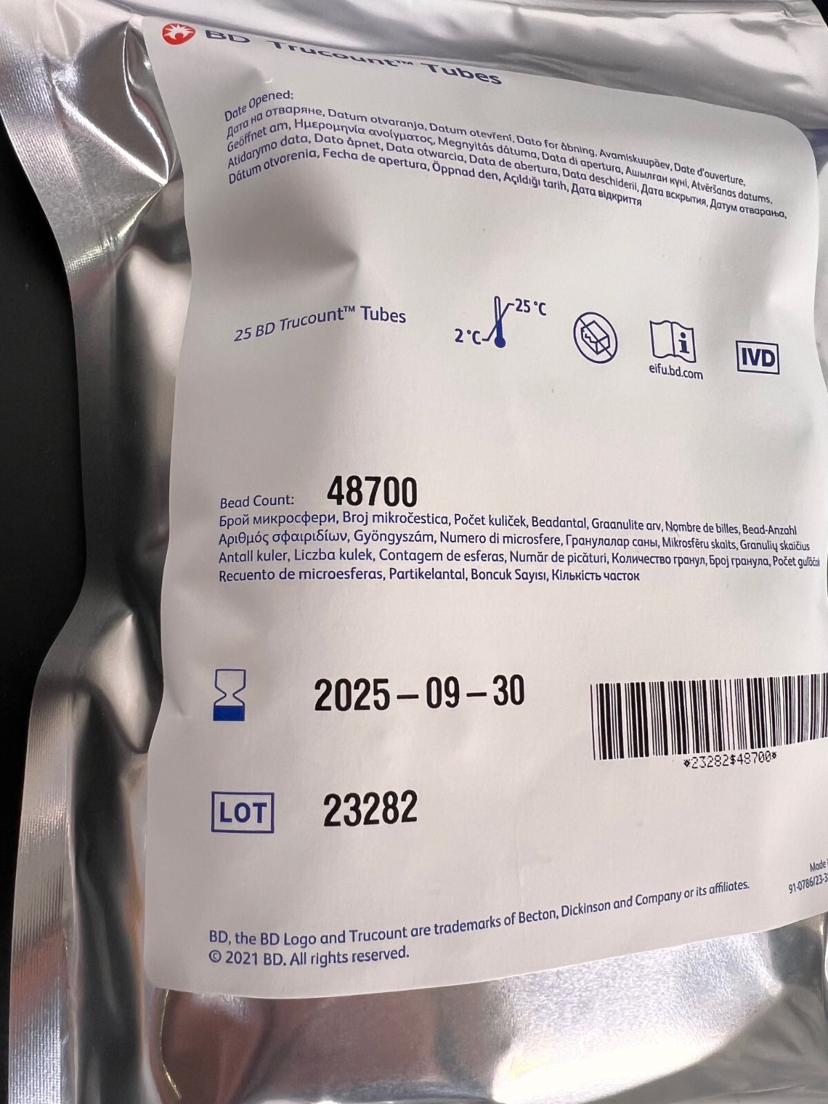 BD Trucount Absolute Counting Tubes IVD 340334 – Good until Sept 30 2025