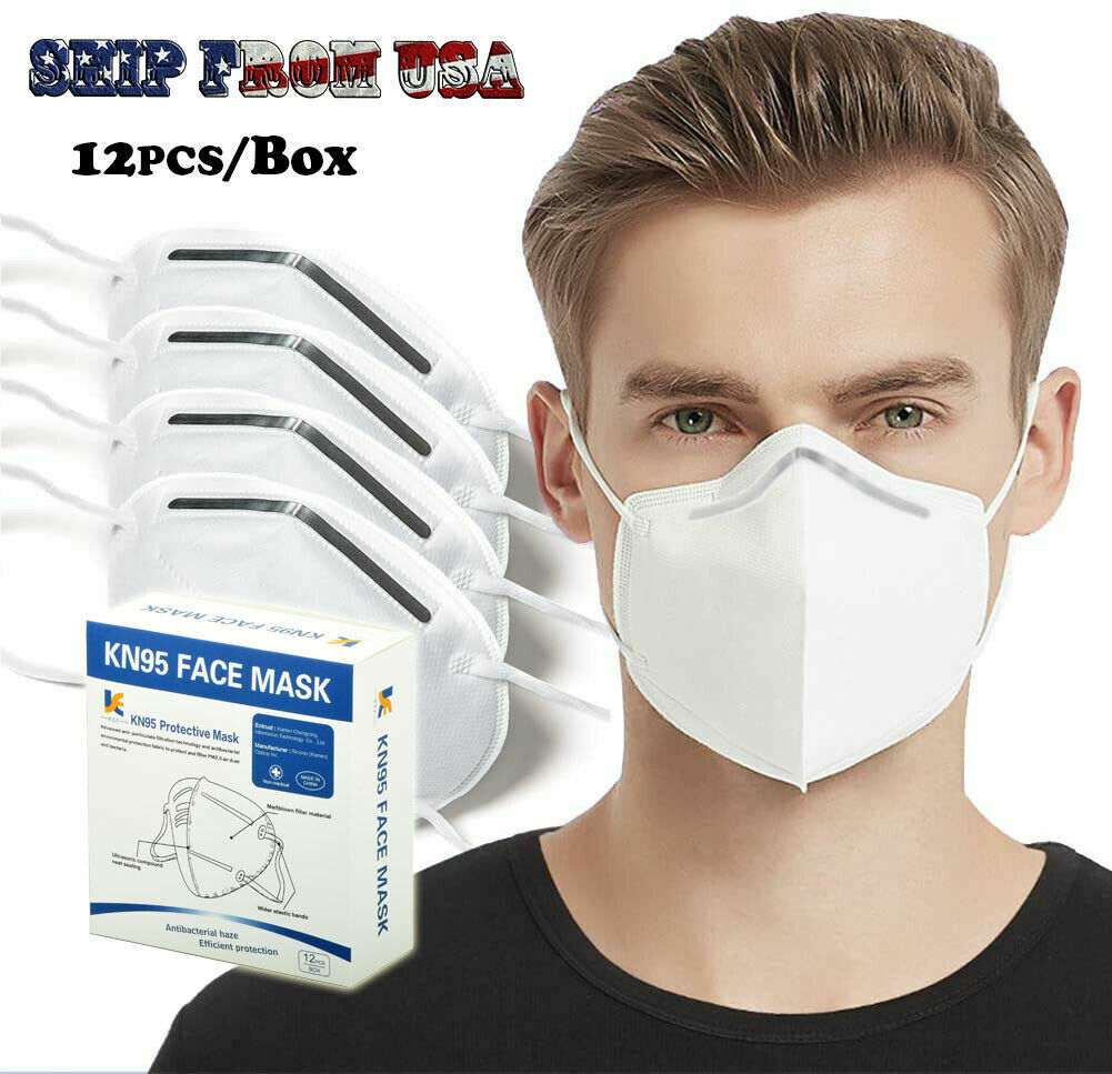 12/Pack KN95 Face Mask Mouth Cover PM2.5 Breathable Respirator K N95 Nano Mask
