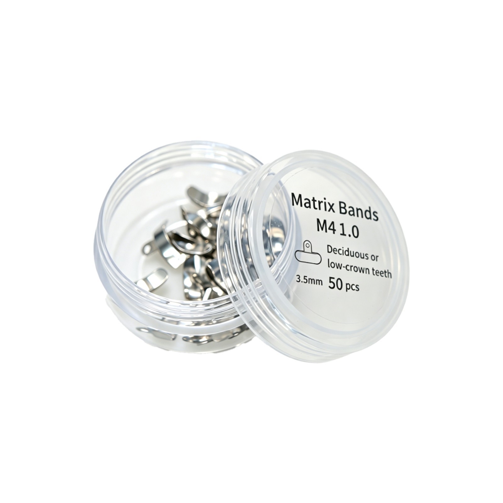 50Pcs Dental Matrix Bands M4 1.0 Sectional Contoured Metal Matrices Dentistry
