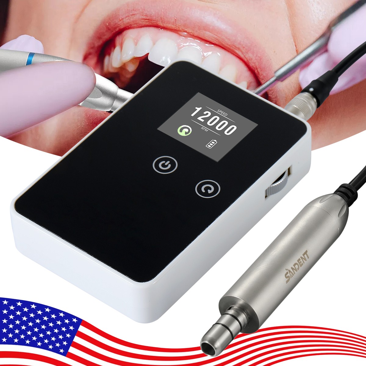 Dental Lab Marathon Micromotor N3 / 35K RPM Handpiece Polisher /10* Carbide Burs