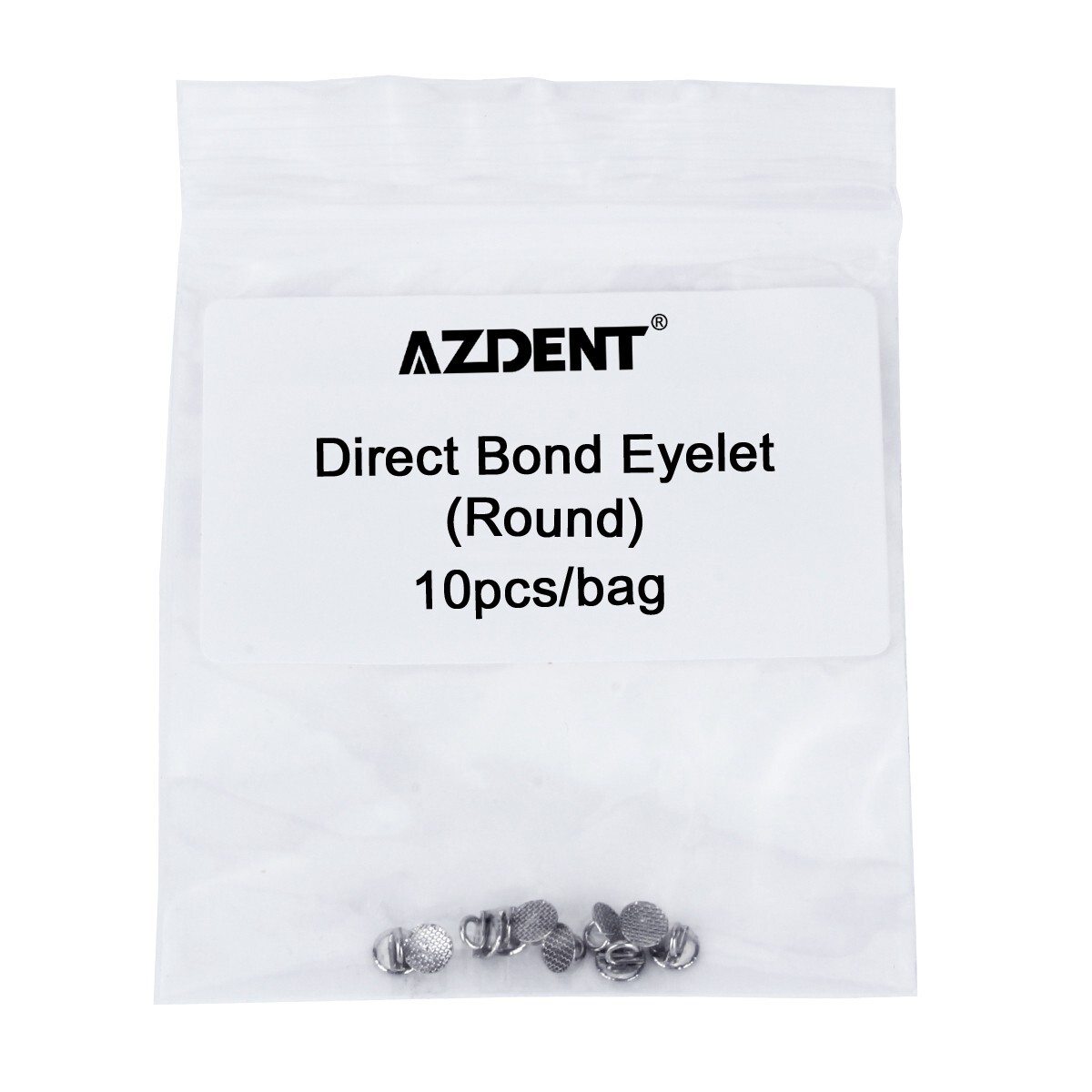 AZDENT Dental Orthodontic Lingual Buttons Bondable Round/Rectangular Mesh Base