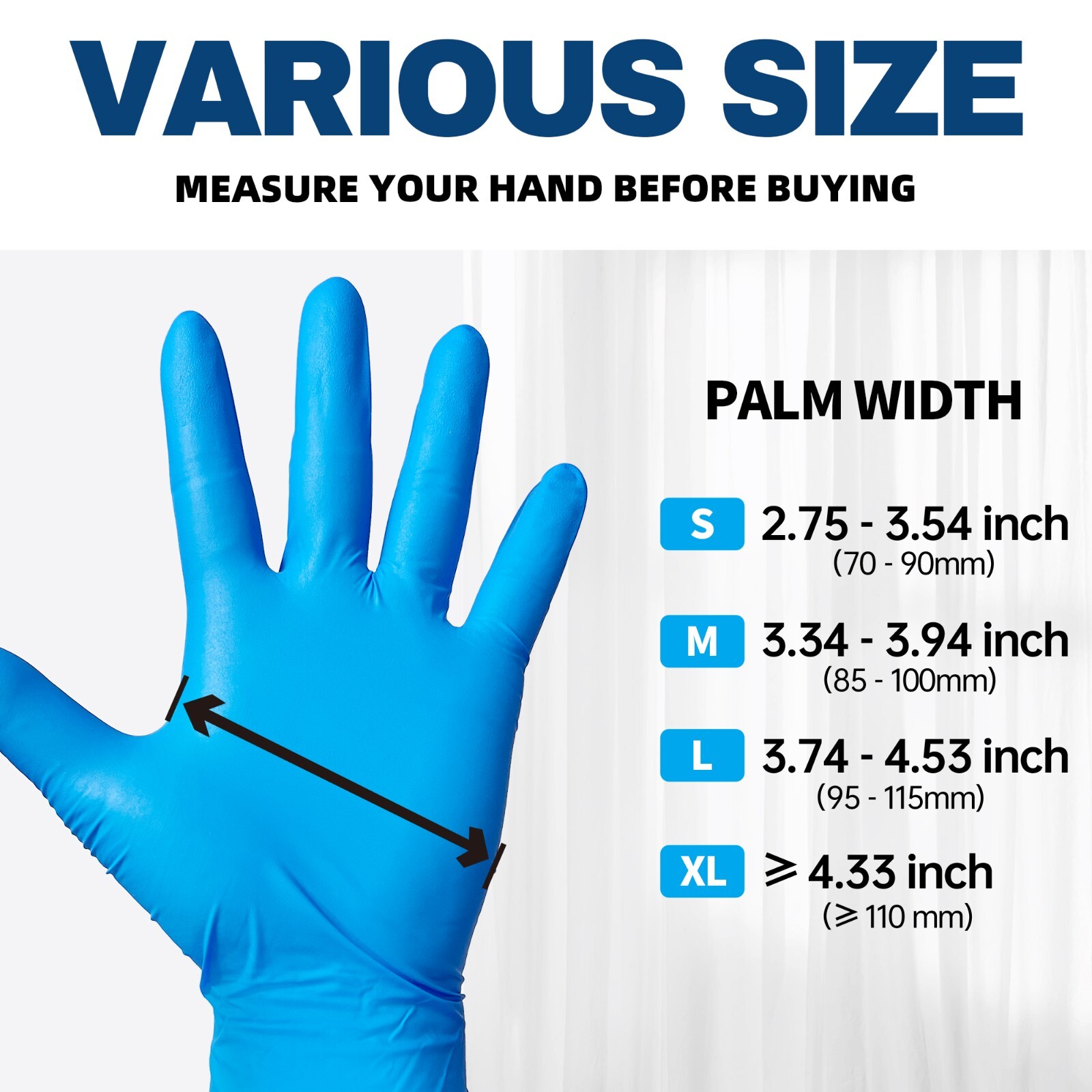 4 Mil Blue Nitrile Gloves Powder Free Latex Free Cooking Clean Disposable Glove