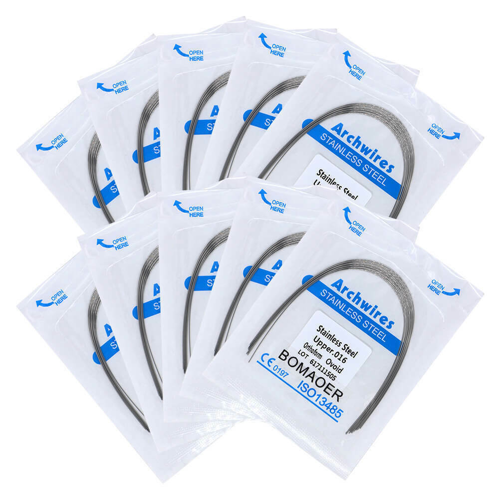 5-200packs Dental Orth Stainless Steel Round Arch Wire 016 Upper 10pcs/bag