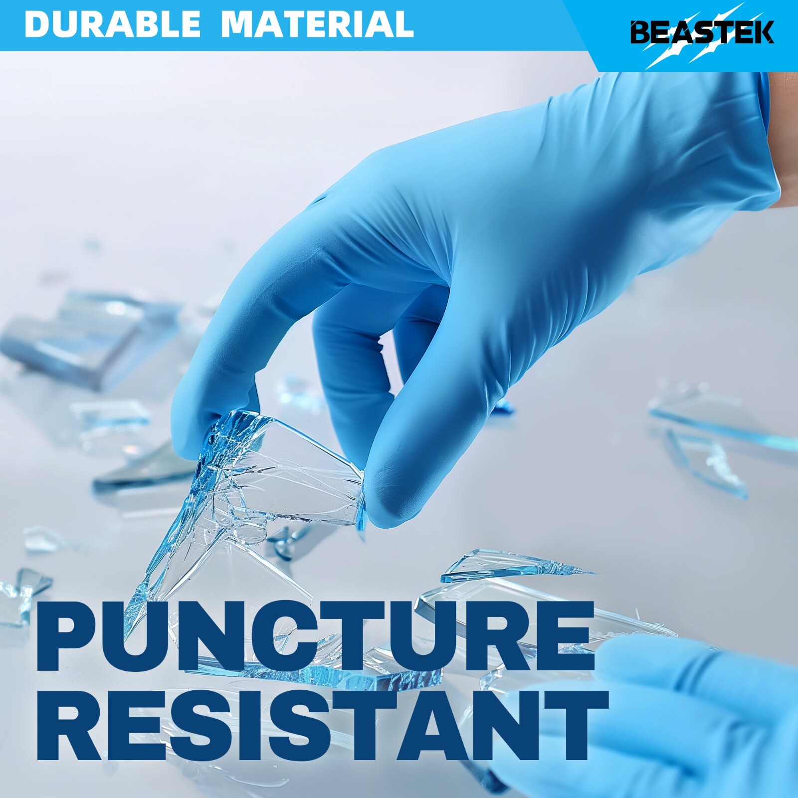 4 Mil Blue Nitrile Gloves Powder Free Latex Free Cooking Clean Disposable Glove