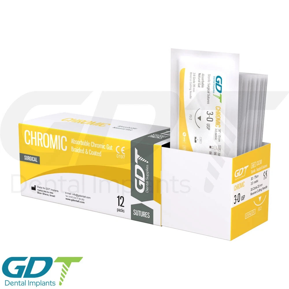 Collagen Monofilament Chr0mic Gut Sterile Sutur3s 12pcs 20mm Reverse Cutting
