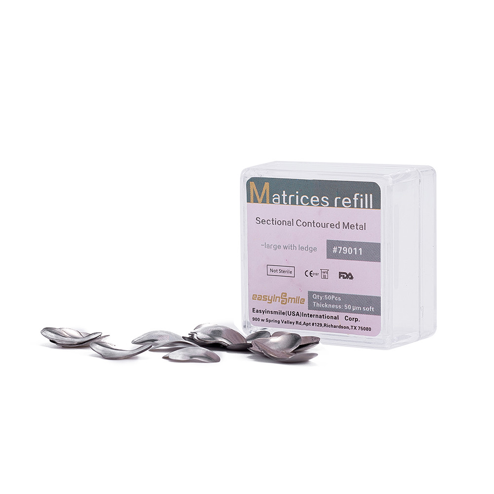 50Pcs Dental Matrices Bands Sectional Contoured Metal Matrix bands soft S/M/L US