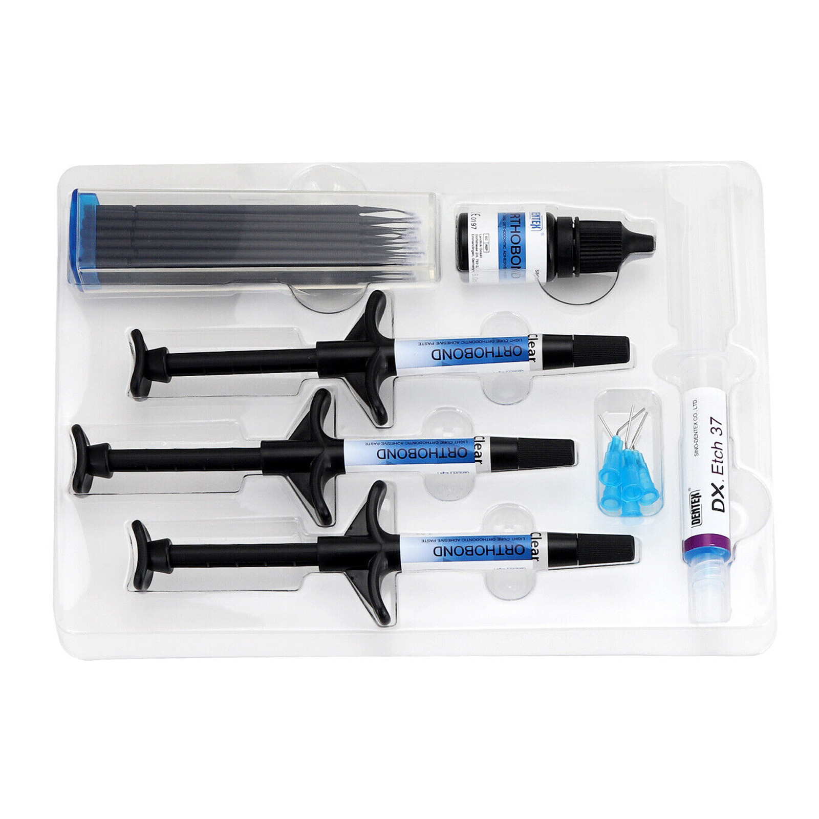 DENTEX ORTHOBOND Dental Light Cure Orthodontic Adhesive Kit Blue /CLEAR