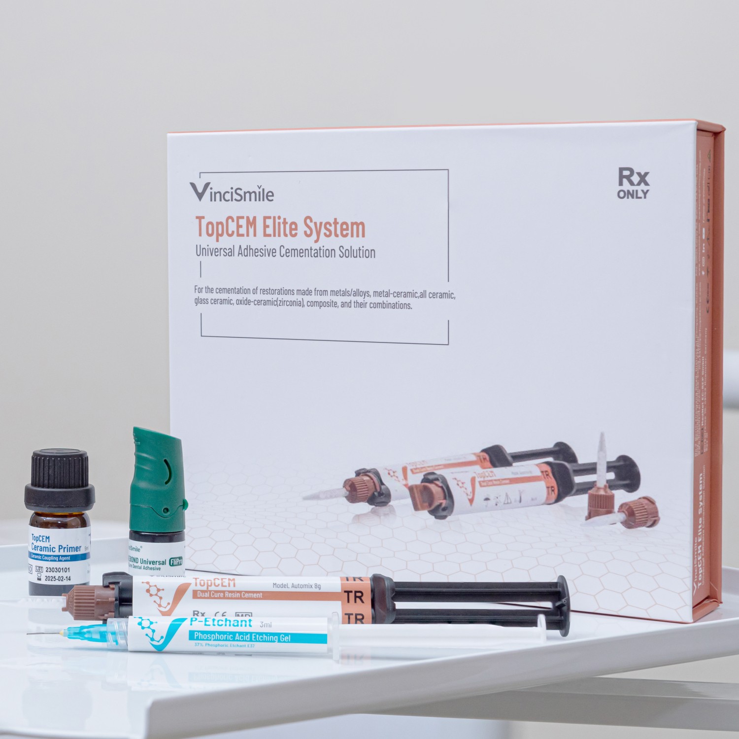 TopCEM Elite System Cement KIT TR Shade: Etchant, Primer, Adhesive, Resin Cement