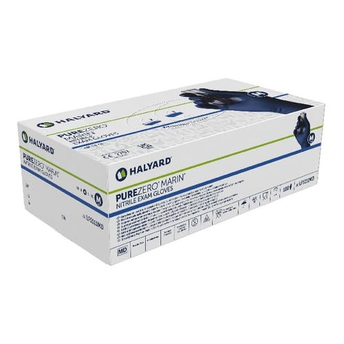 PUREZERO MARIN Nitrile Exam Gloves, 9.5 Inches Length, 6 Mil, Laboratory, Resear