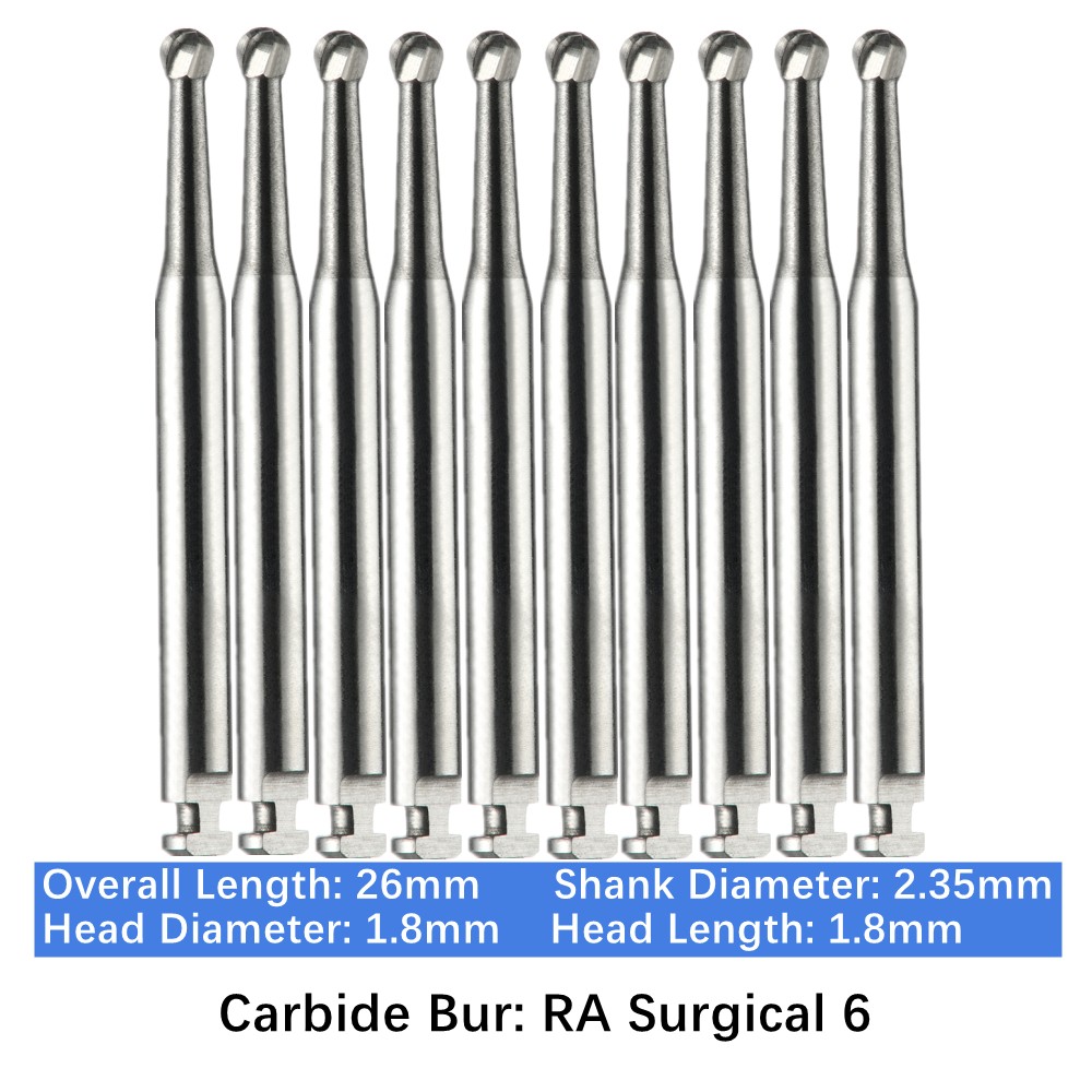 Vakker 10PC Dental Low Speed Carbide Burs Tungsten Latch Type LA RA SURG Bur