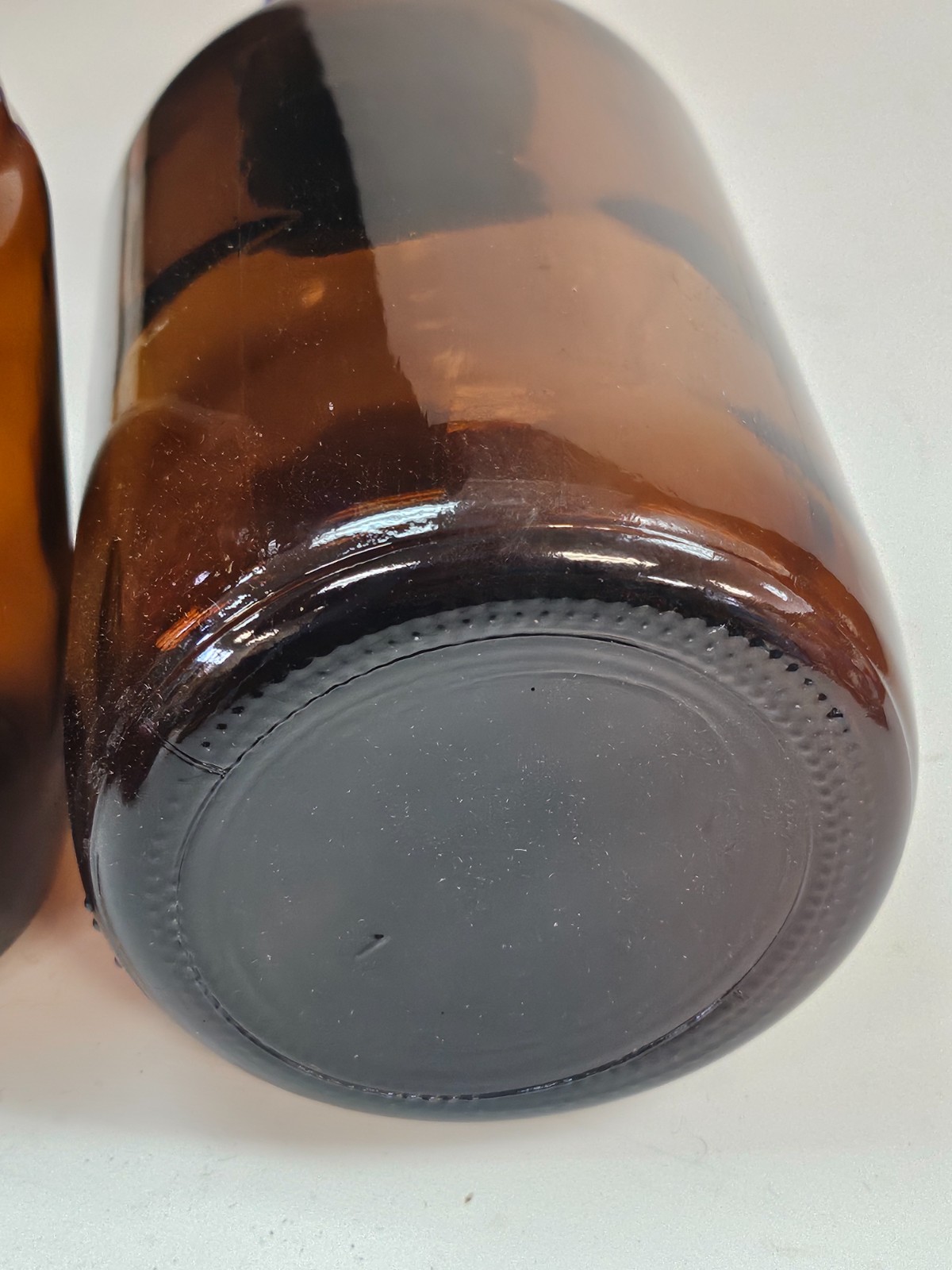 NEW Amber brown Lab glass reagent bottle with autoclave cap 1000 ml