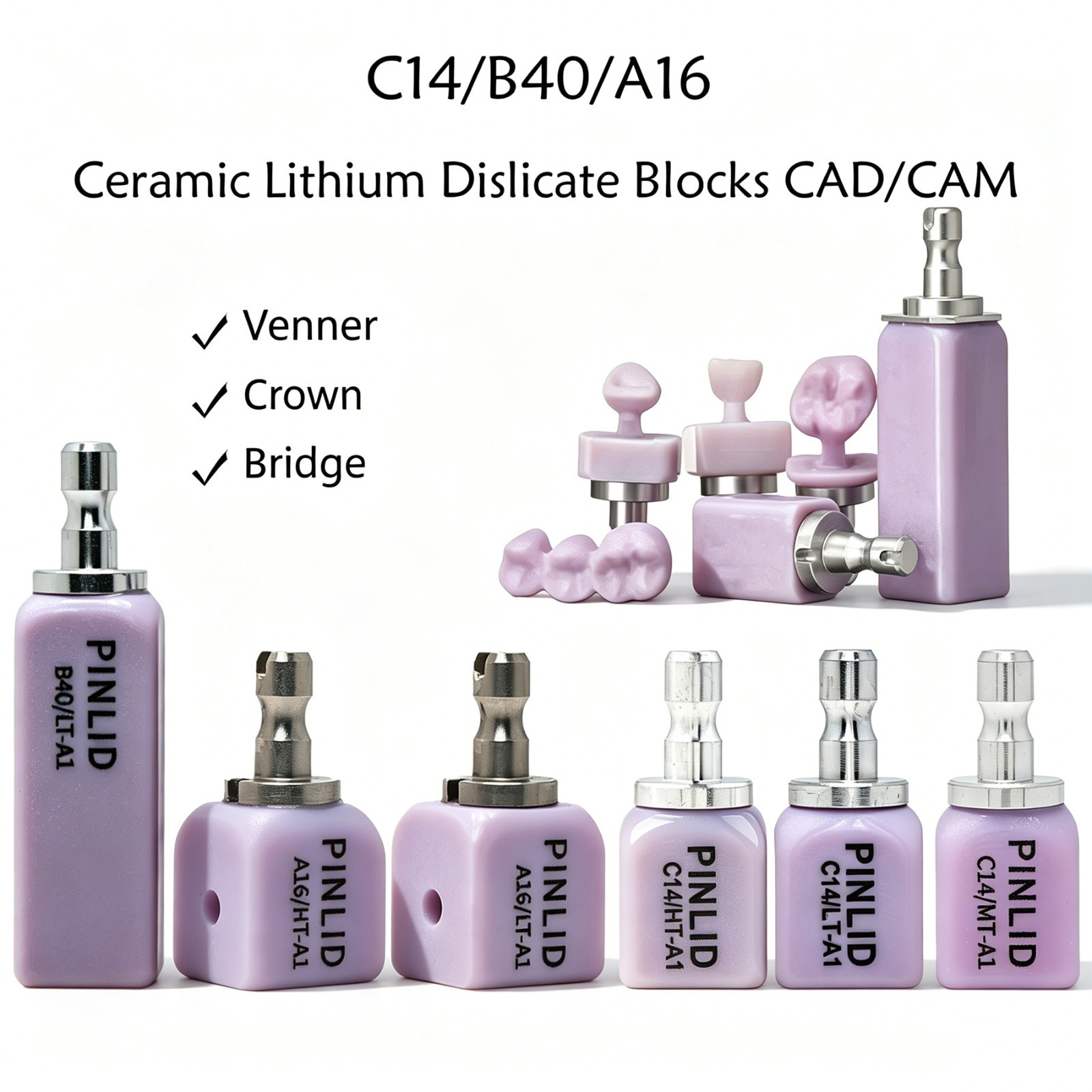 Dental Emax CAD/CAM Glass Ceramic Lithium Disilicate Blocks All Types for CEREC