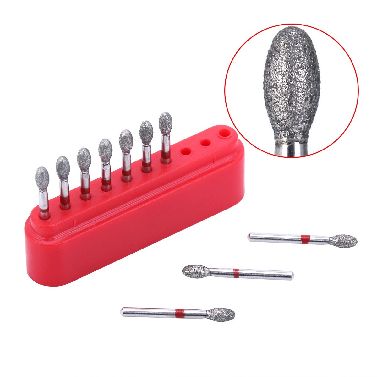 Dental Diamond Burs FOOTBALL 379-023F FINE RED DEFEND Friction Grip 10Pcs/Pack