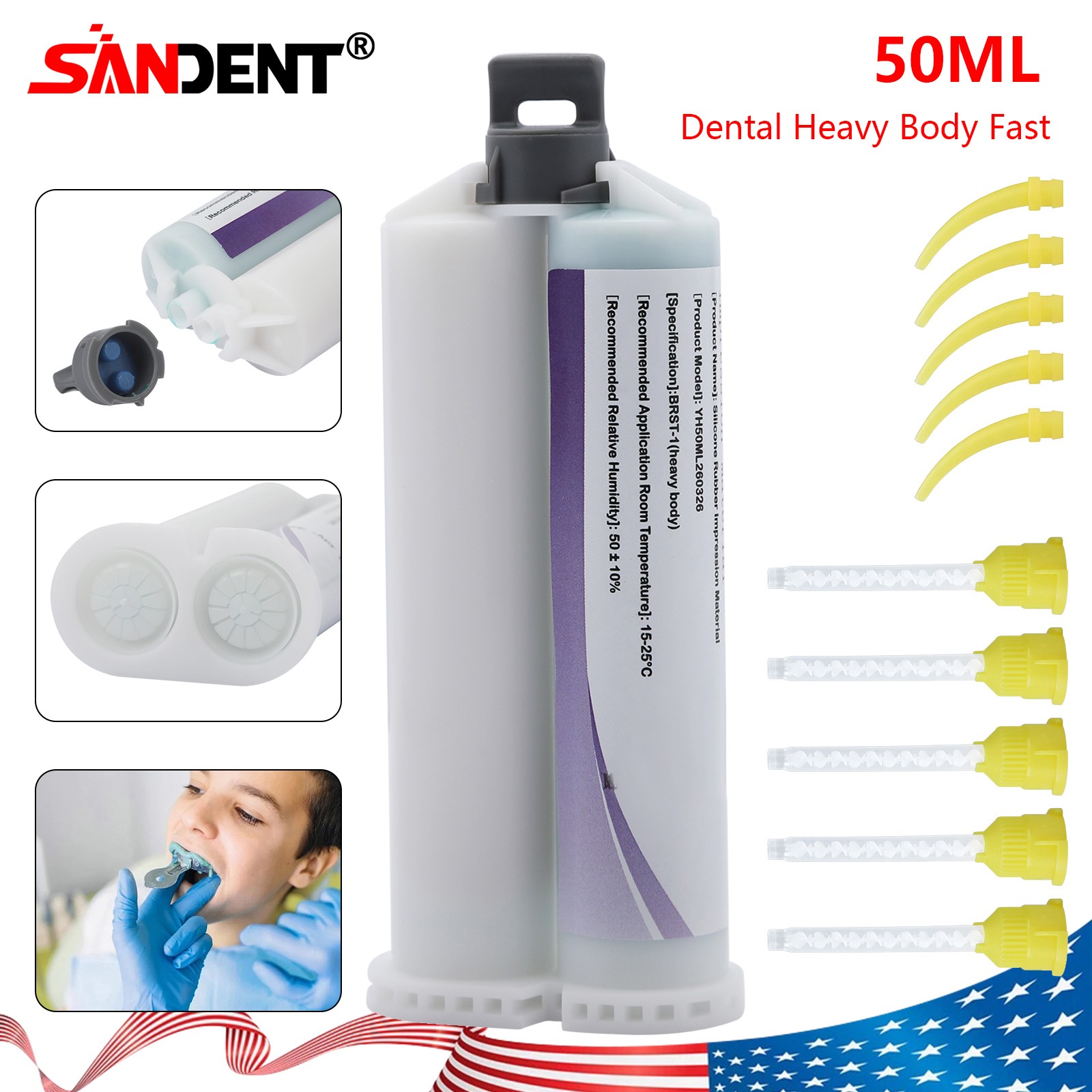 VPS PVS L/M/Heavy Body Fast Rapid Set Impression Material Mold, 50mL Cartridges