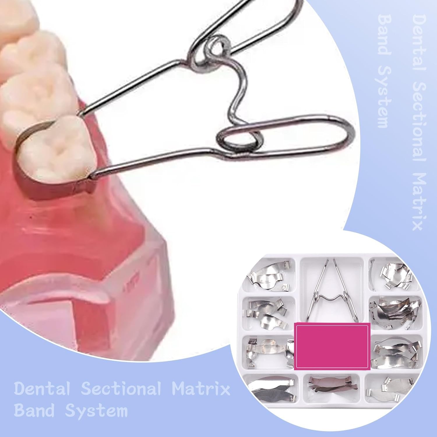 New Dental Saddle Contoured Metal Matrices Matrix 36pcs/1 set with Springclip