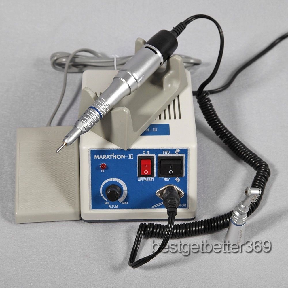 Dental Lab Marathon 35000 RPM Micromotor polisher Motor contra angle + 10 Drills