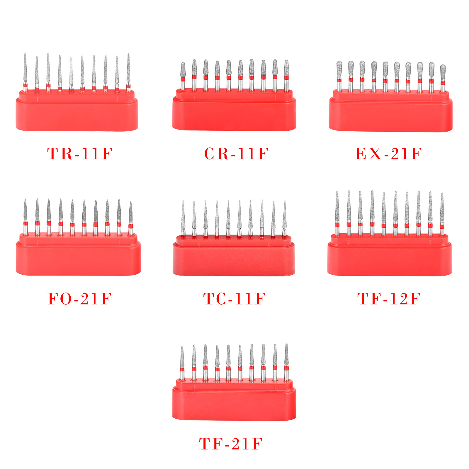 10pcs/Pack Dental Diamond Burs Drill FG Burs for High Speed Contra Angle 1.6mm