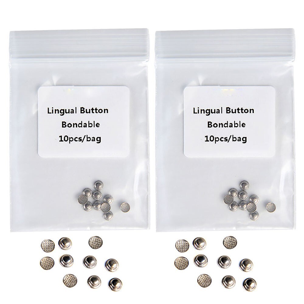 10pcs Dental Orthodontic Lingual Buttons Bondable Round Mesh Base