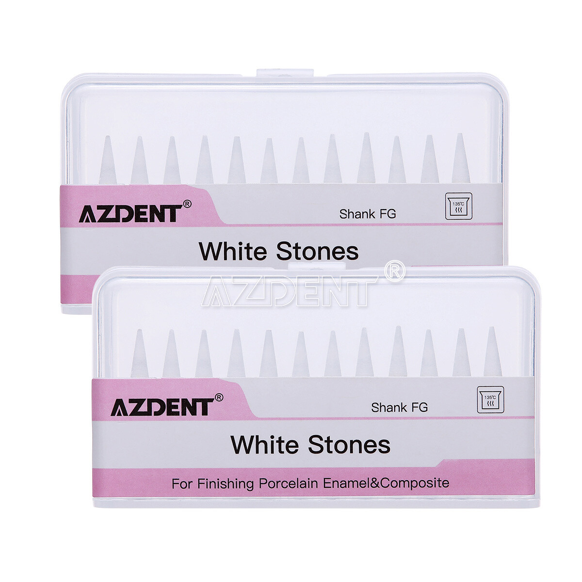 Dental White Polishing Stones Flame Cone Shape FG Burs Arkansas Stone