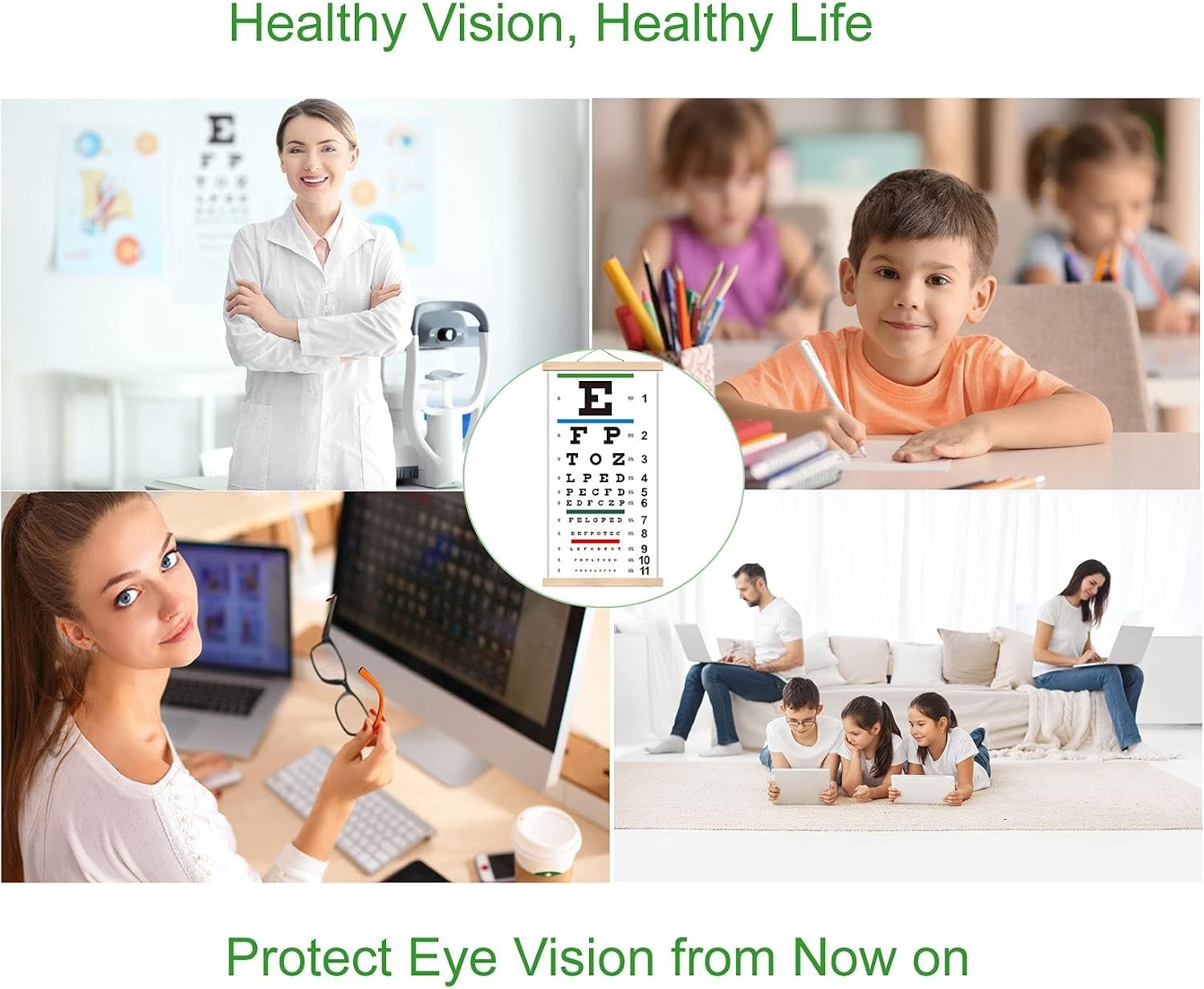 Professional Snellen Eye Chart Wall Decor – 20 Feet Distance