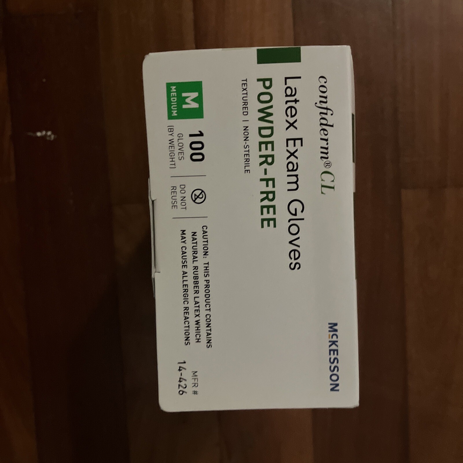 McKesson Confiderm Latex Exam Glove Standard Cuff Length MEDIUM 100 per Box