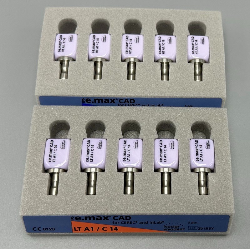C14 Dental Emax CAD Glass Ceramic Blocks Lithium Disilicate LT HT A1 A2 A3