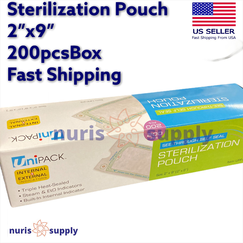 Dental Medical Tattoo Sterilization Pouches Self Sealing 2″x9″ 200pcs/Box
