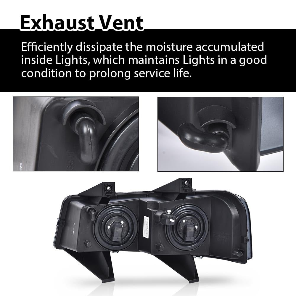 Smoky Chrome Amber Headlights w/Bulbs Chevy Express GMC Savana 1500-3500 03-19