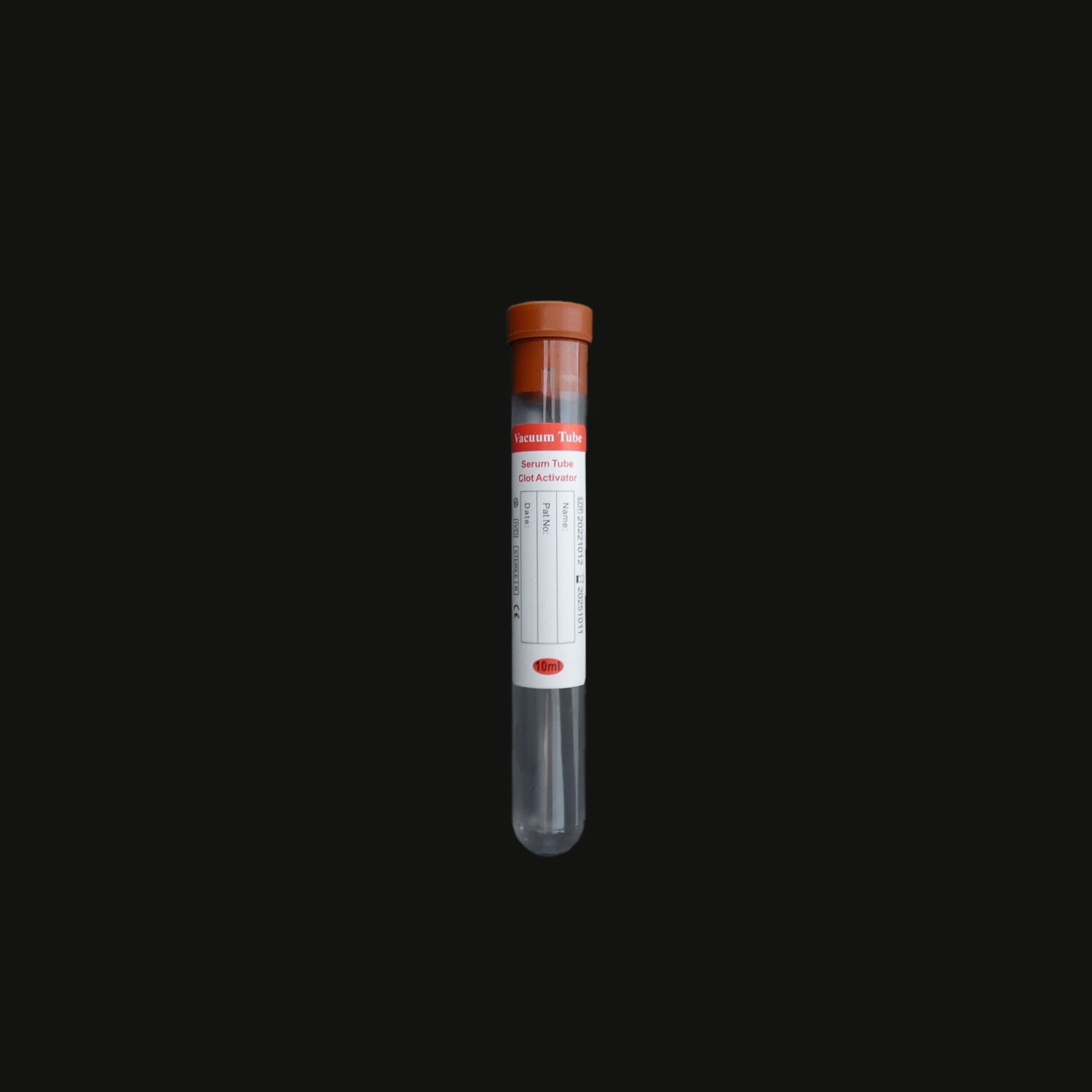 10ml Red Plug Top Vacuum Blood Collection Tubes, Clot Activator Tube, 100/pack