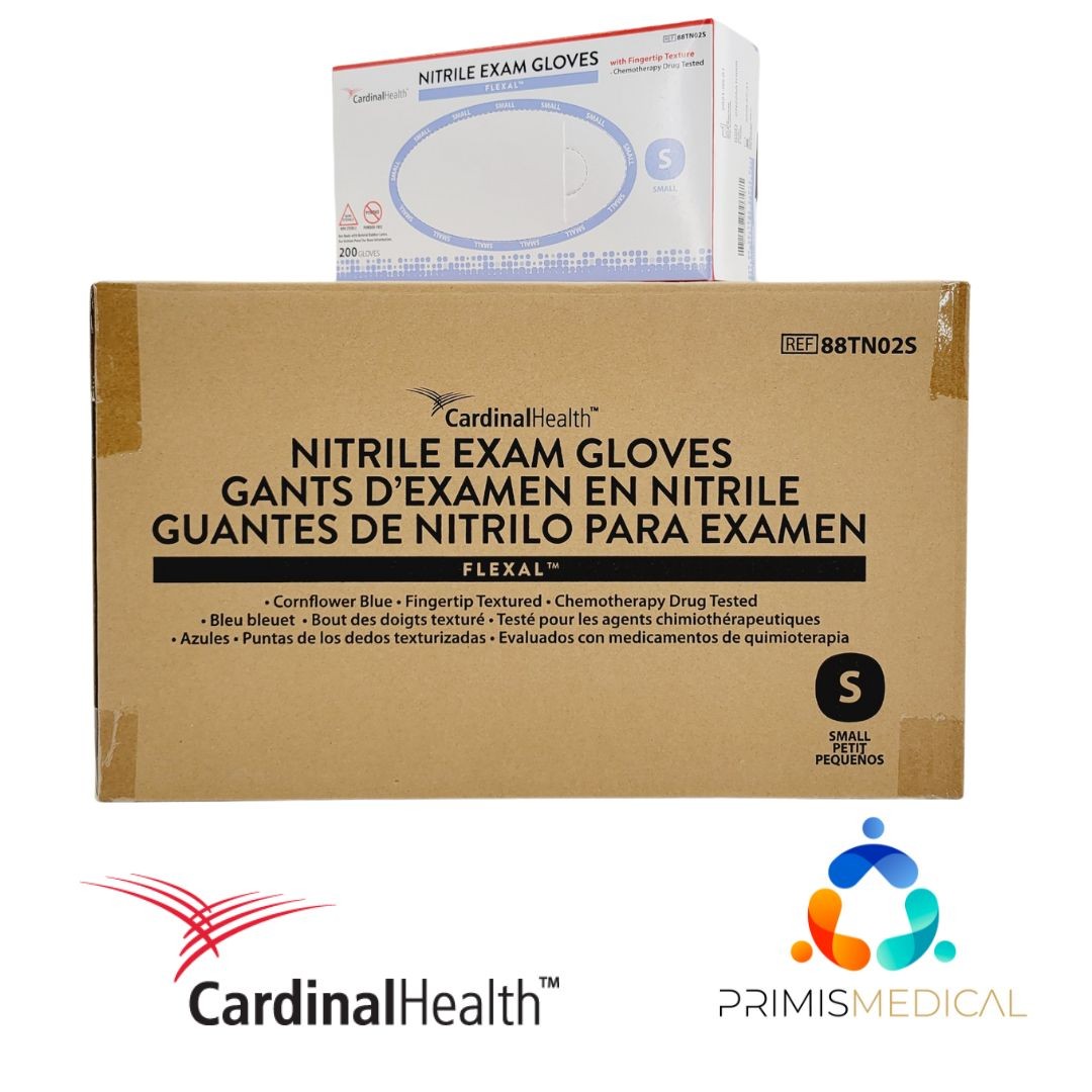 Cardinal Health Flexal Nitrile Exam Gloves 88TN02S Powder Free Small CS 2000