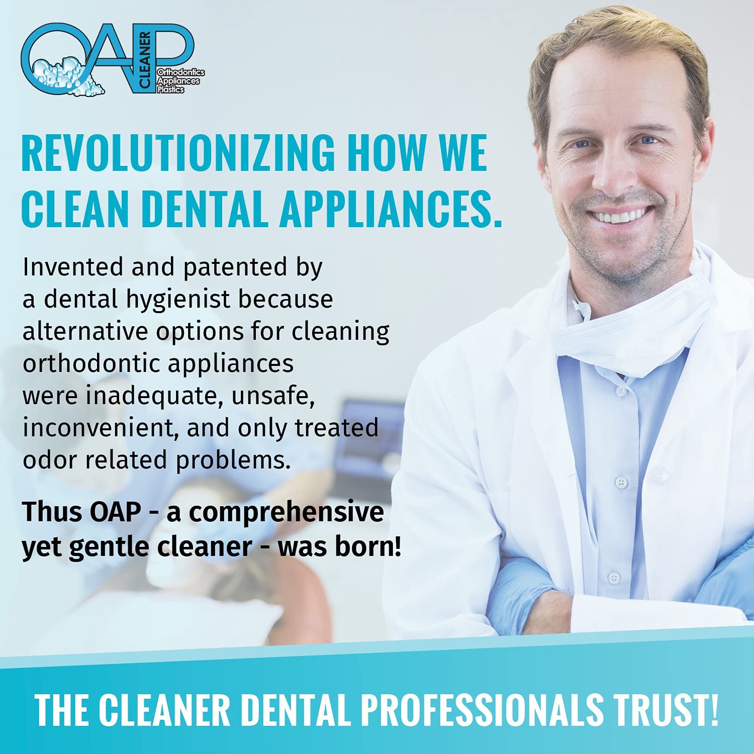 OAP Cleaner – Cleans and Sterilizes Removable 3.8 Fl Oz (Pack of 1), Clear
