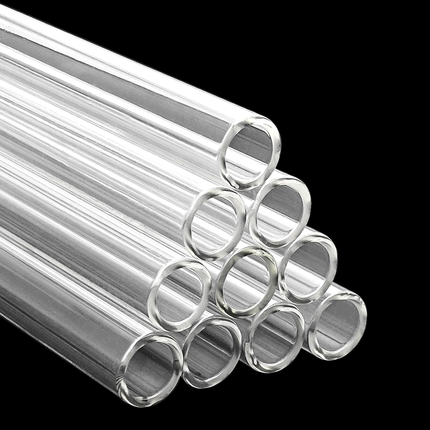 Clear 10 Pcs Borosilicate Glass Tubing 4″ Length 12 mm OD 9mm ID 1.5mm Thick Gla